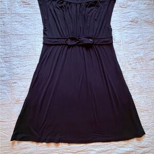 BCBG Maxazria Classic Black Sleeveless Belted Dress size L